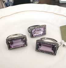 Load image into Gallery viewer, SALE | Pave Diamond and Amethyst Ring