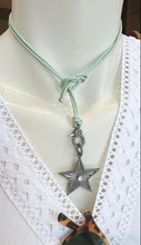 Load image into Gallery viewer, SALE | Pave Diamond and Leather Lariat Necklace