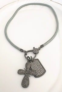 Pave Diamond Dog Tag Pendant