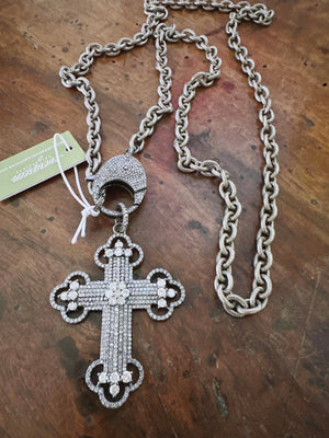 Pave Diamond Cross Pendant