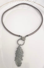 Load image into Gallery viewer, Pave Diamond Feather Pendant