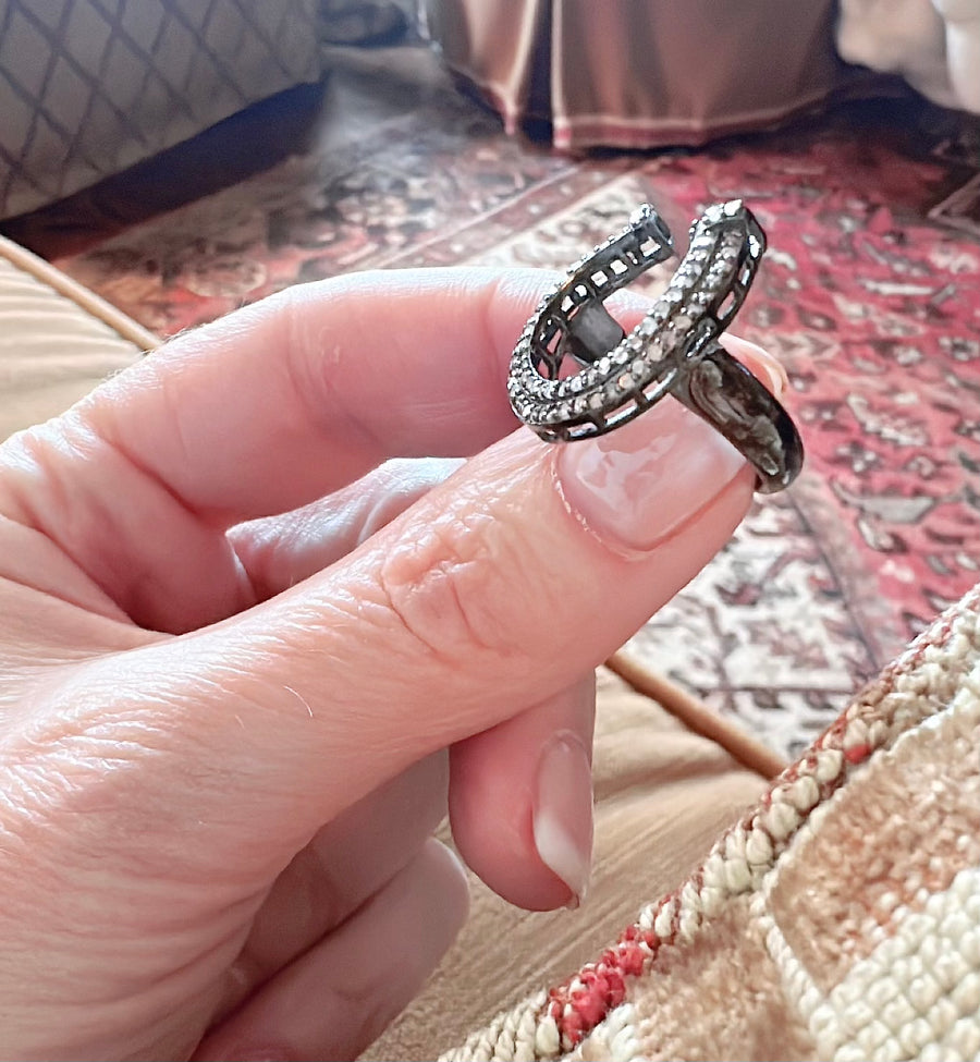 Pave Diamond Horseshoe Ring