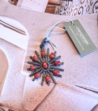 Load image into Gallery viewer, Pave Diamond &amp; Gemstone Starburst Pendant |+Colors