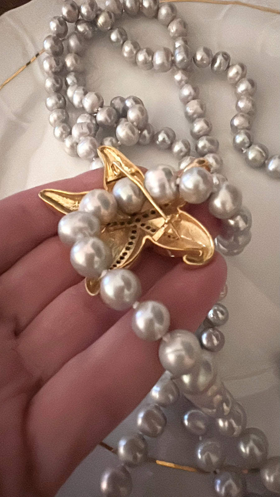 Pave Diamond Starfish Pendant and Pin
