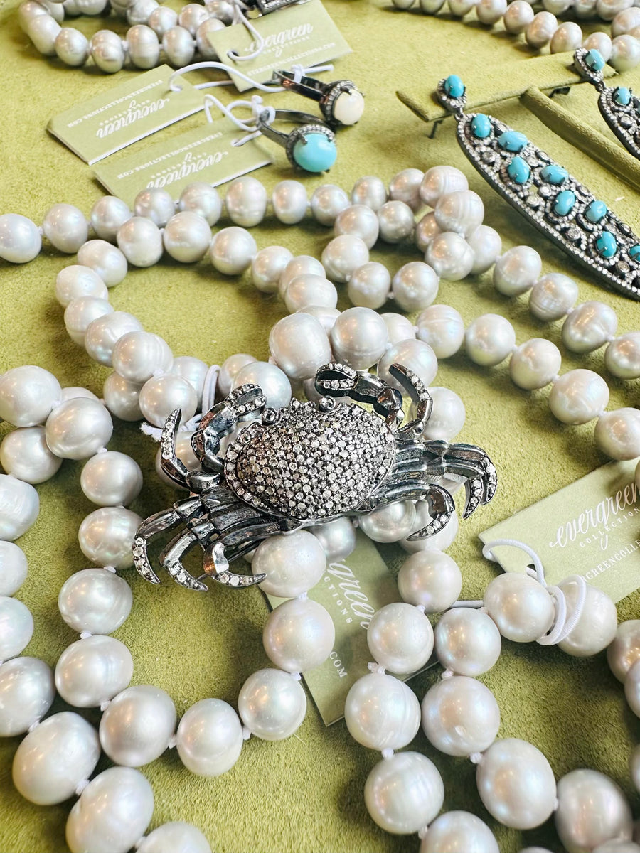Pave Diamond Crab Pin & Pendant