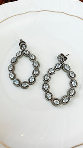 Diamond and Gemstone Drop Earrings | +Colors