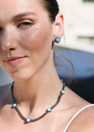 Turquoise and Chain Necklace