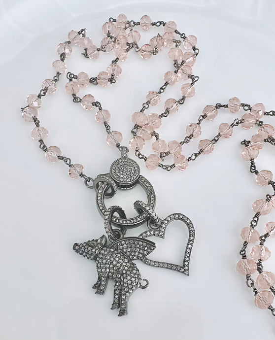 SALE | Pave Diamond Flying Pig Pendant