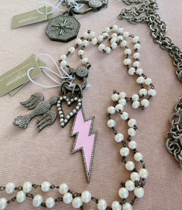 Freshwater Pearl Necklace with Diamond Clasp