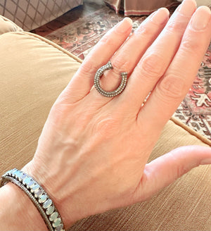 Pave Diamond Horseshoe Ring