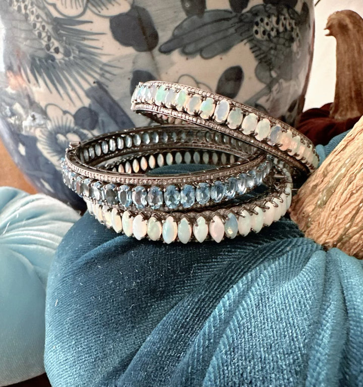 Pave Diamond and Blue Topaz Bracelet