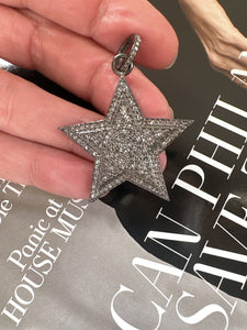 Pave Diamond Raised Star Pendant