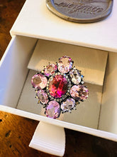 Load image into Gallery viewer, Pave Diamond and Pink Topaz Cocktail Ring
