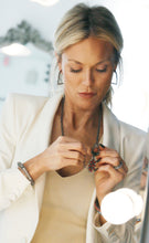 Load image into Gallery viewer, Pave Diamond Stirrup Hoops