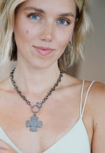 Load image into Gallery viewer, Pave Diamond Square Cross Pendant