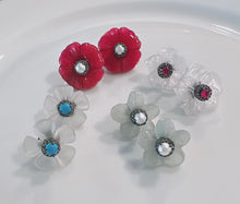 Load image into Gallery viewer, SALE | Pave Diamond and Gemstone Flower Studs