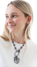 Load image into Gallery viewer, Pave Diamond Gemstone Drop Earrings