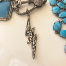 Load image into Gallery viewer, Pave and Baguette Diamond Bolt Pendant