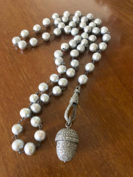 SALE | Pave Diamond Acorn Pendant