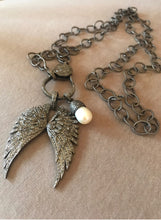 Load image into Gallery viewer, Pave Diamond Angel Wing Pendant