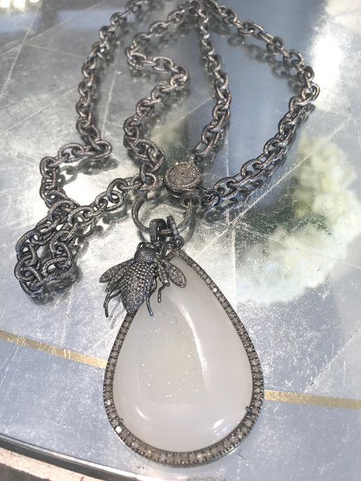 Pave Diamond Bee Pendant