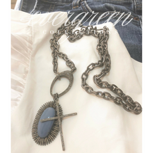 Load image into Gallery viewer, Pave Diamond Thin Cross Pendant