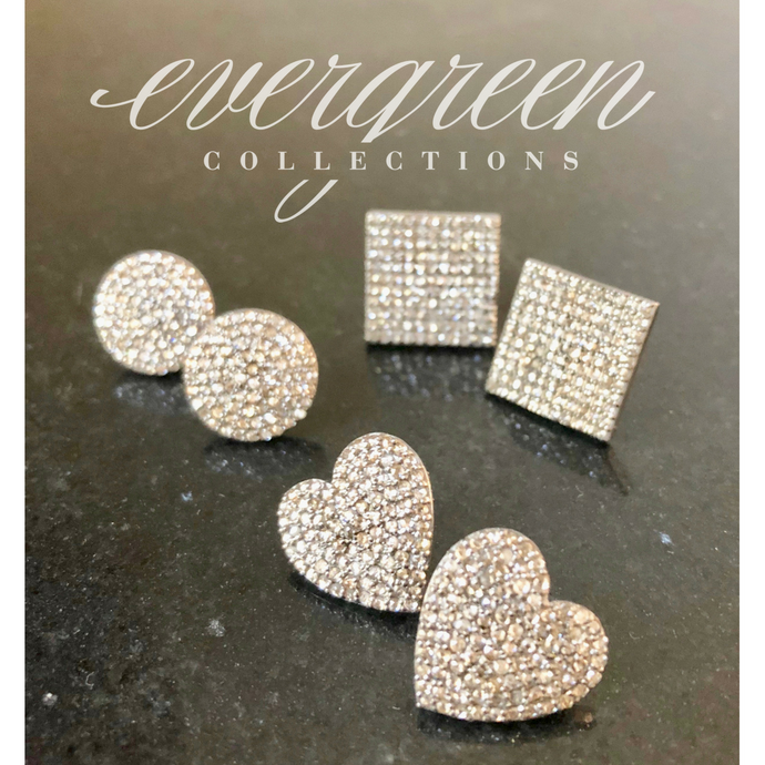 Pave Diamond Square Earrings