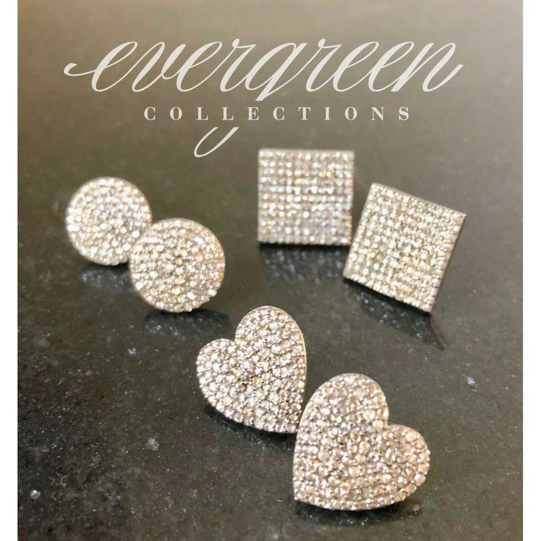 Pave Diamond Square Earrings