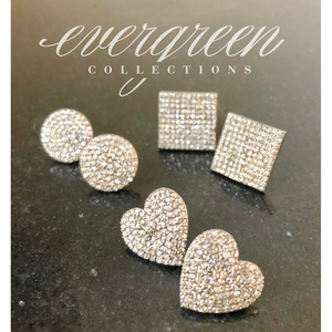 Pave Diamond Round Earrings