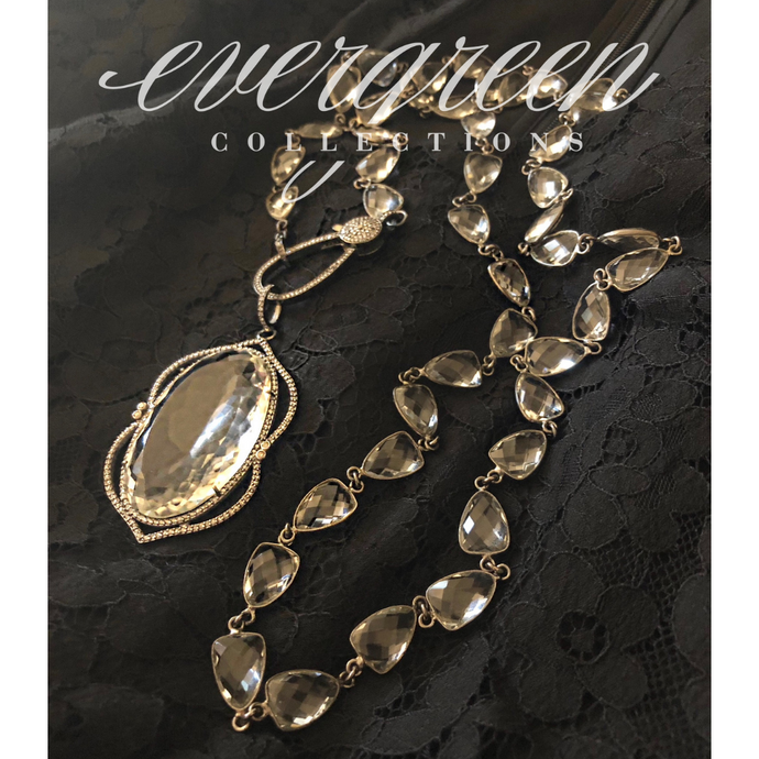 Pave Diamond Crystal Pendant