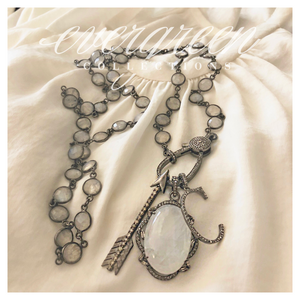 Pave Diamond Moonstone Pendant