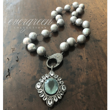 Load image into Gallery viewer, Pave Diamond Aquamarine and Quartz Pendant