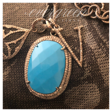 Load image into Gallery viewer, Pave Diamond Turquoise Pendant
