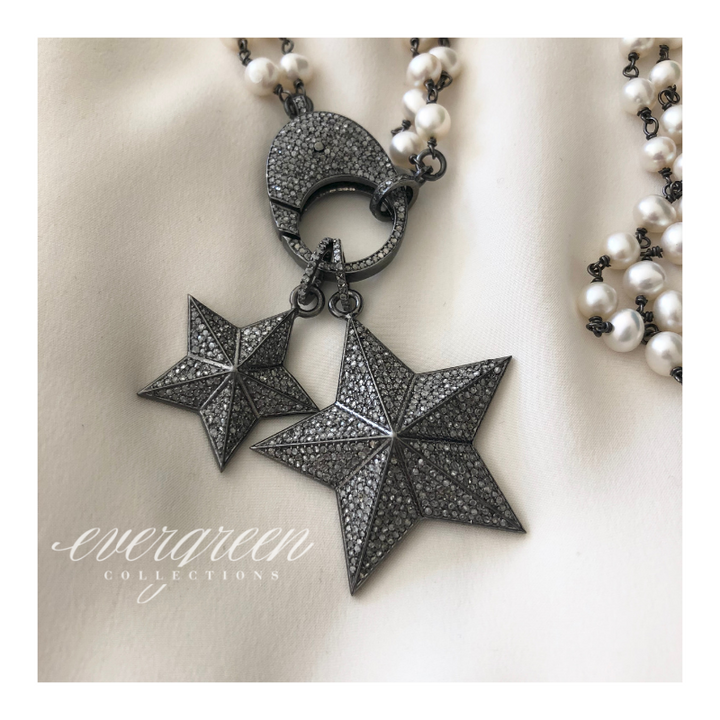 Pave Diamond Small 2D Star Pendant