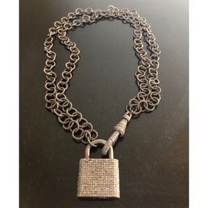 Pave Diamond Snap-On Padlock