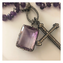 Load image into Gallery viewer, Amethyst Necklace with Pave Diamond Clasp