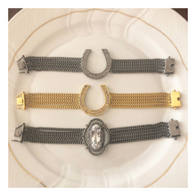 Load image into Gallery viewer, Pave Diamond Horseshoe and Chain Bracelet