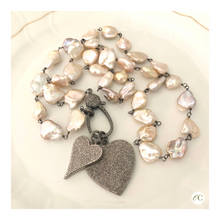 Load image into Gallery viewer, Pave Diamond Flat Heart Pendant- Large | More Colors
