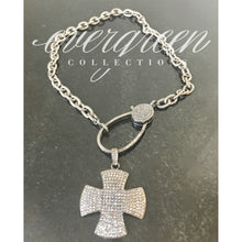 Load image into Gallery viewer, Pave Diamond Square Cross Pendant