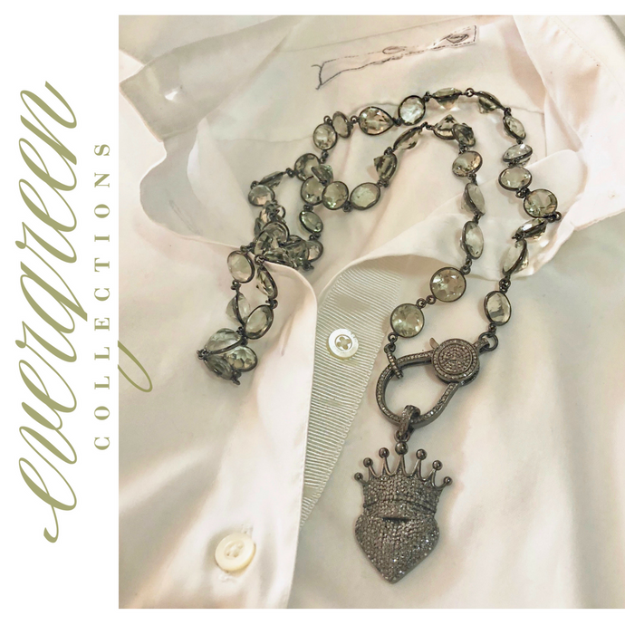 Green Amethyst Bezel Necklace