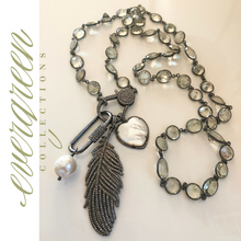 Load image into Gallery viewer, Pave Diamond Feather Pendant