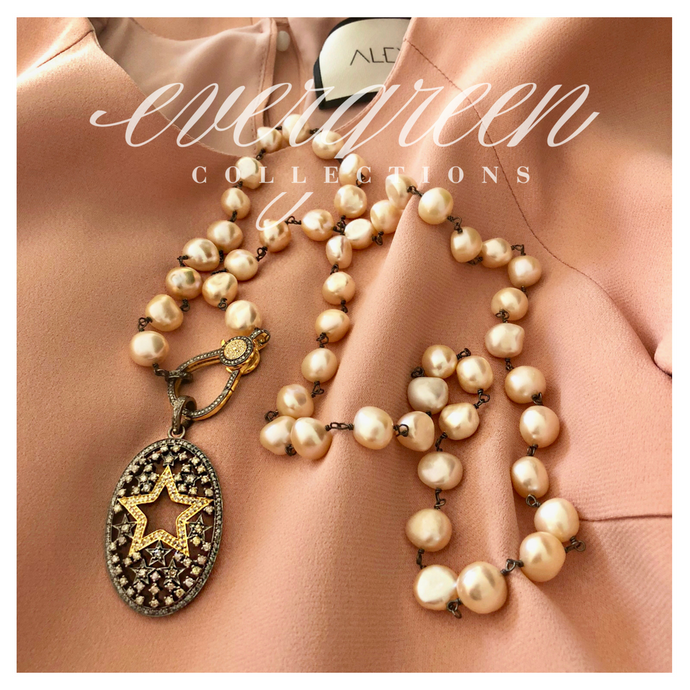 Pave Diamond Oval Star Pendant