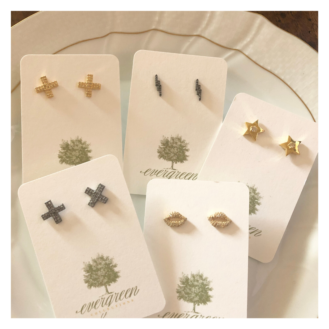 SALE | Pave Diamond Lip Earrings