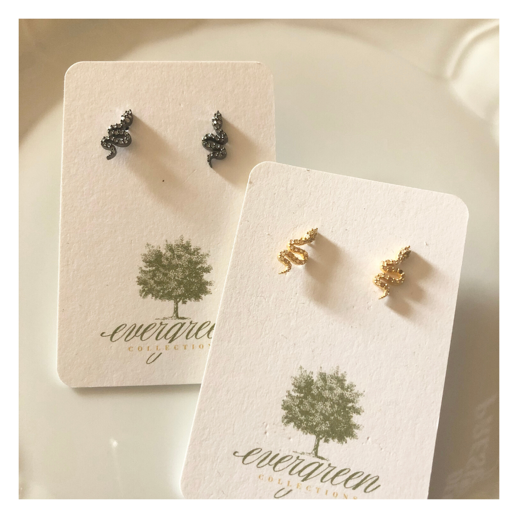 Pave Diamond Snake Earrings
