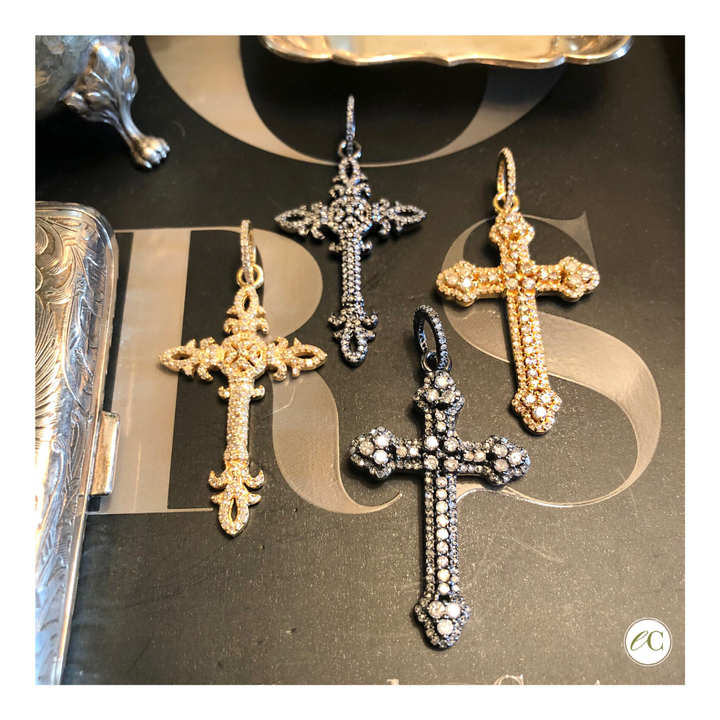 Pave Diamond Delicate Cross