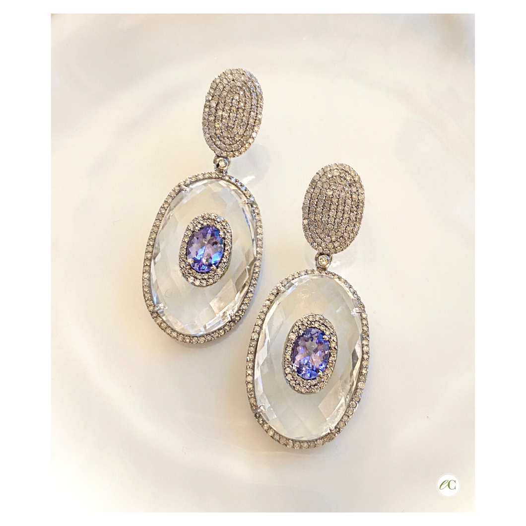 Diamond and Tanzanite Earrings