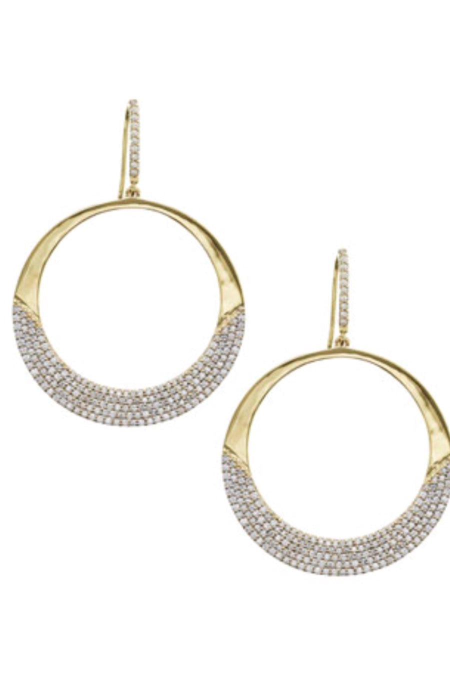 Pave Diamond Circle Earrings | +Colors