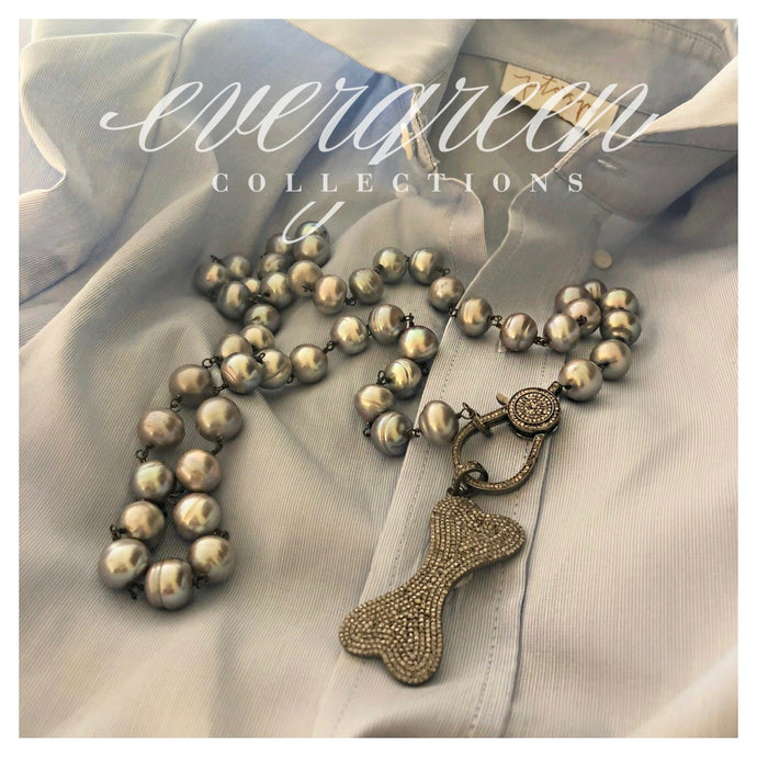 Pave Diamond Bone Pendant