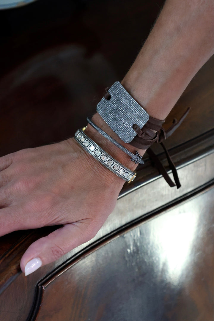 Pave Diamond Bar Wrap Bracelet