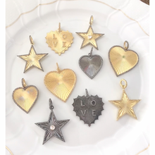 Load image into Gallery viewer, Pave Diamond LOVE and Heart Pendant